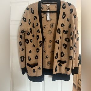 Jcrew leopard 100% cashmere sweater size small